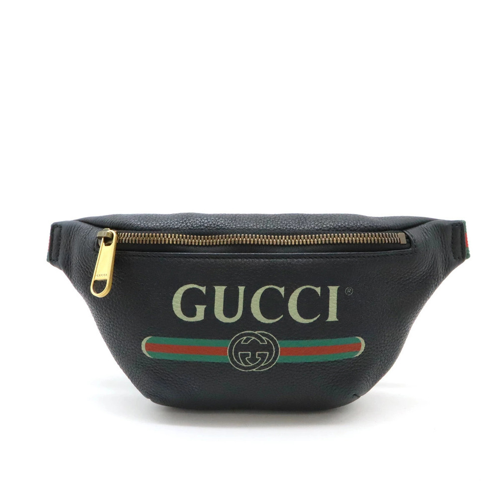 Gucci Belt Waist Bum Crossbody Bag Sherry Waist Hip Body Leather Black